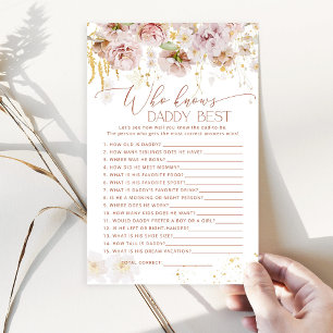 Boho floral Who kent papa beste baby shower game
