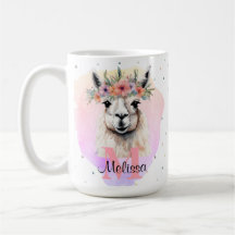 Boho Floral Wildflower Llama  Roze Dier