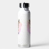 Boho Floral Wildflower Llama  Roze Dier Waterfles (Links)