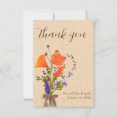 Boho Floral Wildflowers Wedding Dank u kaarten (Voorkant)