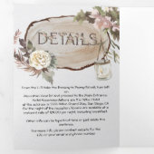 Boho Floral Woodland Mariage Tri-Fold Invitation (Intérieur en premier)