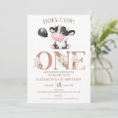 Boho Floral Word Heilige Koe 1e verjaardag Kaart (Staand voorkant)