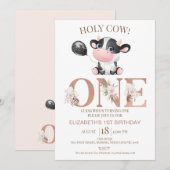 Boho Floral Word Heilige Koe 1e verjaardag Kaart (Voorkant / Achterkant)