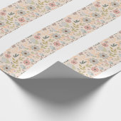 Boho Floral Wrapping Paper Pattern-Cute Aesthetic Cadeaupapier (Hoek)