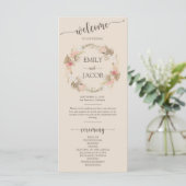 Boho Floral Wreath Script Mariage Flat Programme (Debout devant)