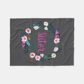 Boho Floral Wreath Sister Ever Fleece Deken (Voorkant (Horizontaal))