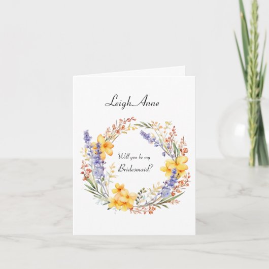 Boho Floral Wreath Wedding Party Voorstel (Voorkant)