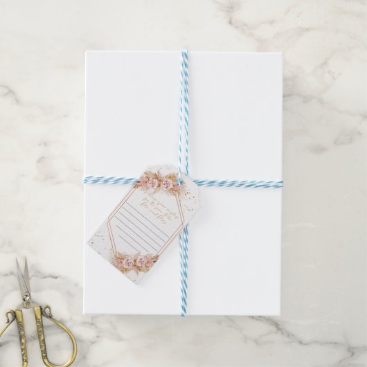 Boho Floral Wwish Label Cadeaulabel (Met Touw)