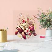 Boho Floral Zee Schildpad Roze Bloesem Acryl Bord (Huwelijk)