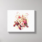Boho Floral Zee Schildpad Roze Bloesem Canvas Afdruk (Voorkant)