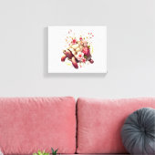 Boho Floral Zee Schildpad Roze Bloesem Canvas Afdruk (Insitu (Woonkamer))