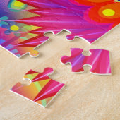 Boho florale abstracte kunst kleurig legpuzzel (Zijkant)