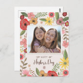 Boho florale blush girale moederdag briefkaart (Voorkant / Achterkant)
