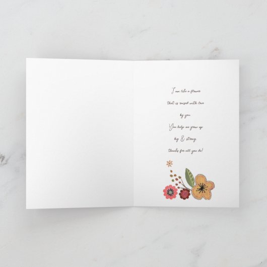 Boho florale blush girale moederdag tekening kaart (Binnen)