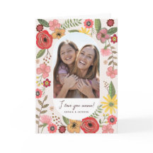 Boho florale blush girale moederdag tekening