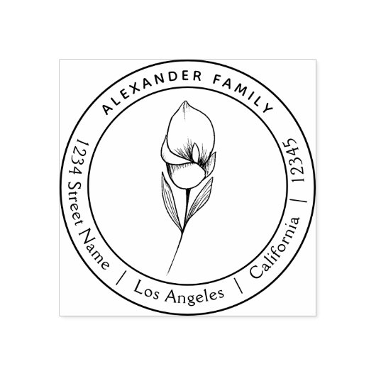 Boho florale hand getrokken Lily aangepast rubbers Rubberstempel (Afrduk)