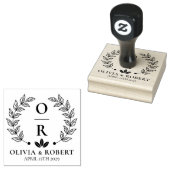Boho florale met botanische bruiloft monogram logo 	rubberstempel (Gestempeld)