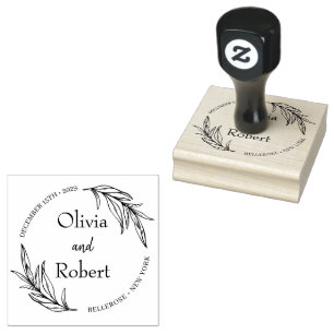 Boho florale met botanische bruiloft monogram logo 	rubberstempel