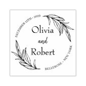 Boho florale met botanische bruiloft monogram logo rubberstempel (Afrduk)