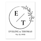 Boho florale met botanische bruiloft monogram logo 	rubberstempel (Afrduk)