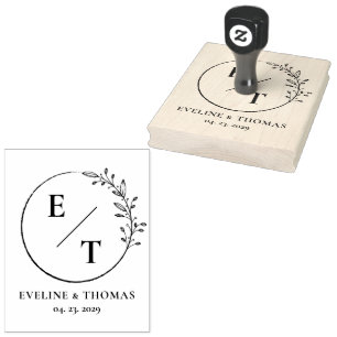 Boho florale met botanische bruiloft monogram logo 	rubberstempel