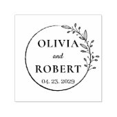 Boho florale met botanische bruiloft monogram logo  zelfinktende stempel (Design)