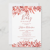 Boho florale terracotta waterverf baby shower kaart (Voorkant)