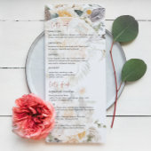 Boho Florales de Printemps | Menu de Mariage