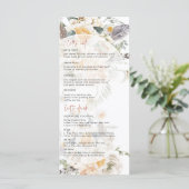 Boho Florales de Printemps | Menu de Mariage (Debout devant)