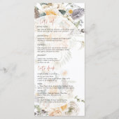 Boho Florales de Printemps | Menu de Mariage (Devant)