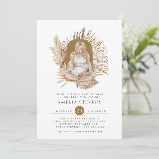 Boho Florals Baby shower Invitation (Debout devant)