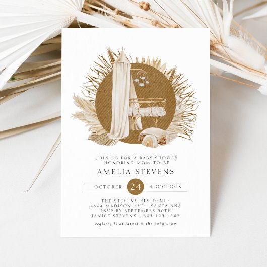 Boho Florals Baby shower Invitation