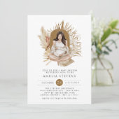 Boho Florals Baby shower Kaart (Staand voorkant)