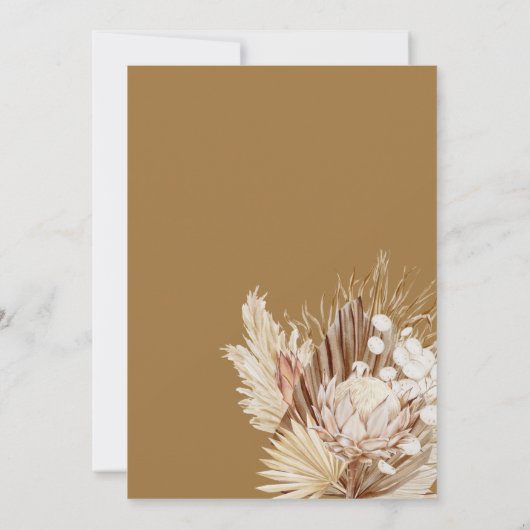 Boho Florals Baby shower Kaart (Achterkant)