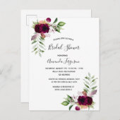Boho florals bridal doucheuitnodiging briefkaart (Voorkant / Achterkant)