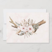 Boho Florals & Deer Antlers Enregistrer Les Cartes (Dos)