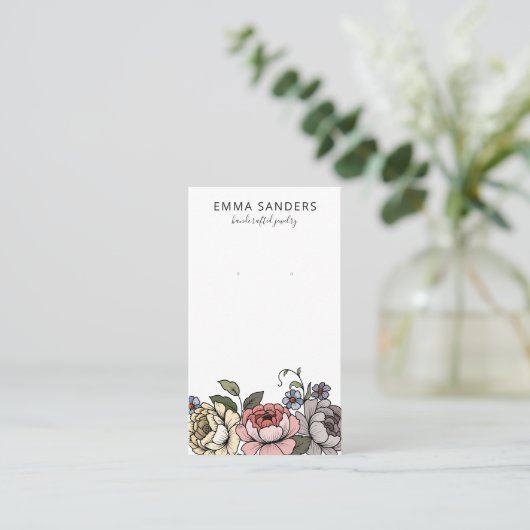 Boho Florals Élevant Bijoux Cartes d'affichage (Debout devant)