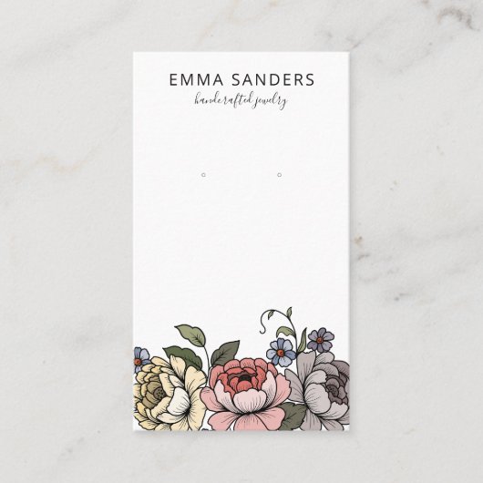 Boho Florals Élevant Bijoux Cartes d'affichage (Devant)
