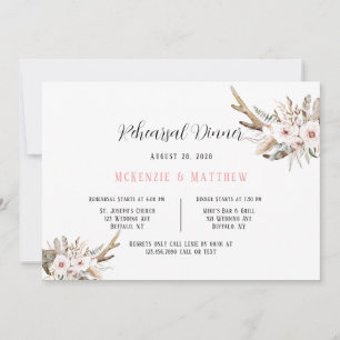 Boho Florals met Deer Antlers repetitief diner Kaart