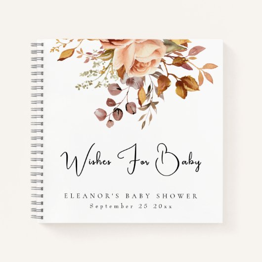 Boho Florals Souhaite Un Livre D'Invité Baby showe (Devant)