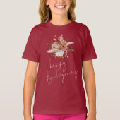 Boho Florals Terracotta Happy Thanksgiving T-shirt (Voorkant)