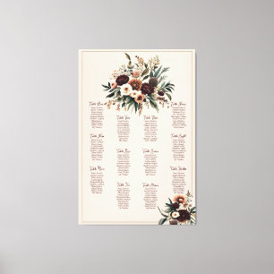 Boho Florals Zitplaatskaart Canvas Afdruk