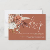 Boho floraux en terre cuite QR Code Mariage RSVP (Devant)