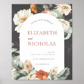 Boho Flore foncé verdure | AFFICHE DE BIENVENUE MA (Devant)