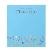 Boho Flore margueuse aquarelle turguoise Bloc-note (Devant)