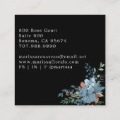 Boho Florist Botanical op zwart Vierkante Visitekaartje (Achterkant)