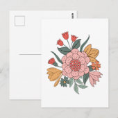 Boho flower briefkaart (Voorkant / Achterkant)