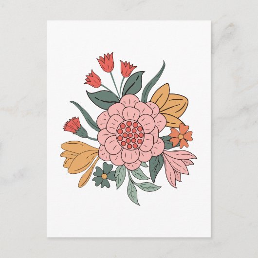 Boho flower briefkaart (Voorkant)