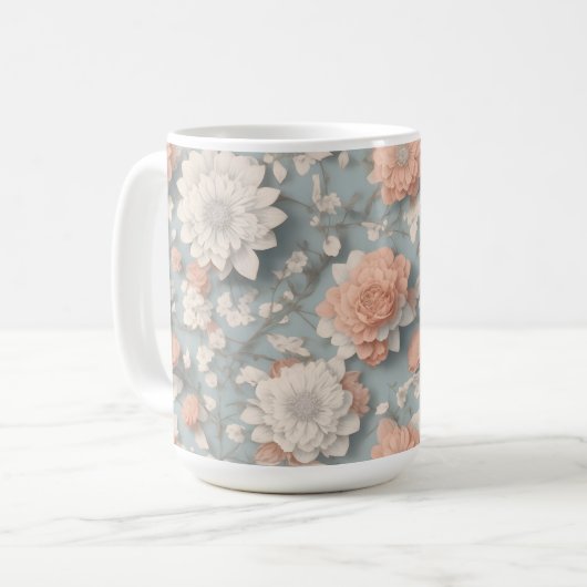 Boho Flower Design 15 oz Mug classique (Devant gauche)