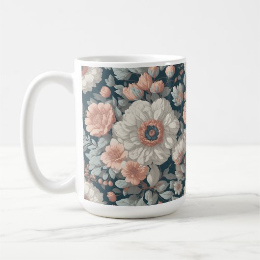 Boho Flower Design 15 oz Mug classique (Gauche)